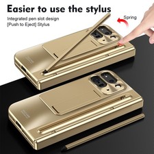 For Google Pixel 10 Pro Fold, Luxury Plating Hybrid KickStand Hard PC Case Cover