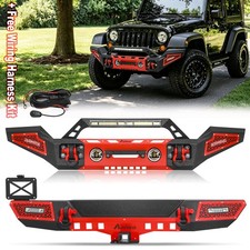 Steel Front Rear Bumper Wwinch Plate Wire For 2007-2018 Jeep Wrangler Jk Jku