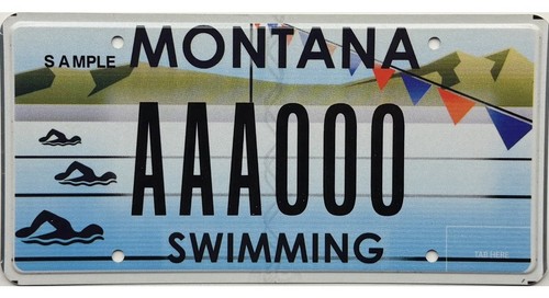 *SAMPLE SALE*  Montana SWIMMING Sample License Plate