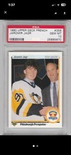 1990 Upper Deck French #356 Jaromir Jagr Penguins Rookie Hockey Card PSA 10 GEM. rookie card picture