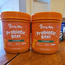2X Zesty Paws Probiotic Bites Gut Health Soft Chews, Pumpkin Flavor, 250 Count