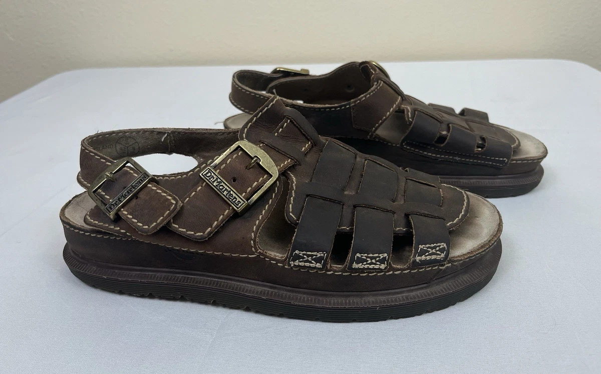 Dr Martens Mens Sandals 13 Brown Fisherman Leather Buckle Strap VTG ENGLAND Made Vintage Dr Martens Fisherman Sandals - Etsy main image 3