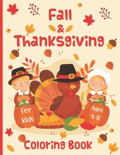 Fall and Thanksgiving Coloring Book For Kids: 30 Big and Fun Design: Autumn Leav