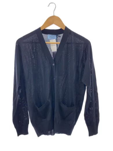 PRADA 24SS Virgin Wool Cardigan (Lightweight) Size 38 Wool Black DNA00S