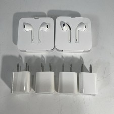 Genuine OEM Apple iPhone Wired 3.5mm Jack Earbuds Earpods USB Chargers Lotx6