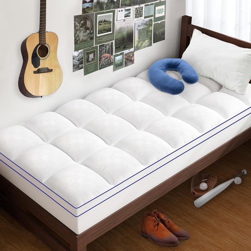 XL Mattress Topper College Dorm Room Extra Thick Pillow Top Twin Extra Long Matt
