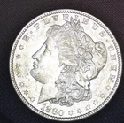 1880-S MORGAN SILVER DOLLAR, LARGE S