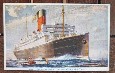 RMS Laconia New Cunarder Postkarte um 1921 Cunard Line