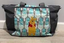 Disney Baby Winnie the Pooh Diaper Bag/Tote Gray Teal Changing Pad 2016