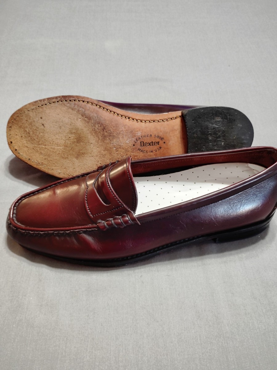 Dexter Comfort Burgundy Leather Penny Loafers Men Slip On  display picture 3