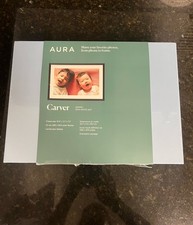 Aura Carver Digital Black Wifi Picture Frame 10.5 x 2.2 x7.3 Gravel W/White