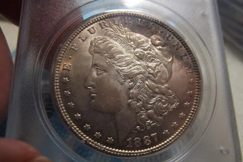 New Listing1887-P Morgan Silver Dollar PCGS MS62 Old Green Holder "Rattler"