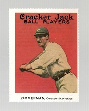 1982 Dover 1914 Cracker Jack (E145) Reprint Heinie Zimmerman Chicago Cubs #21 NM