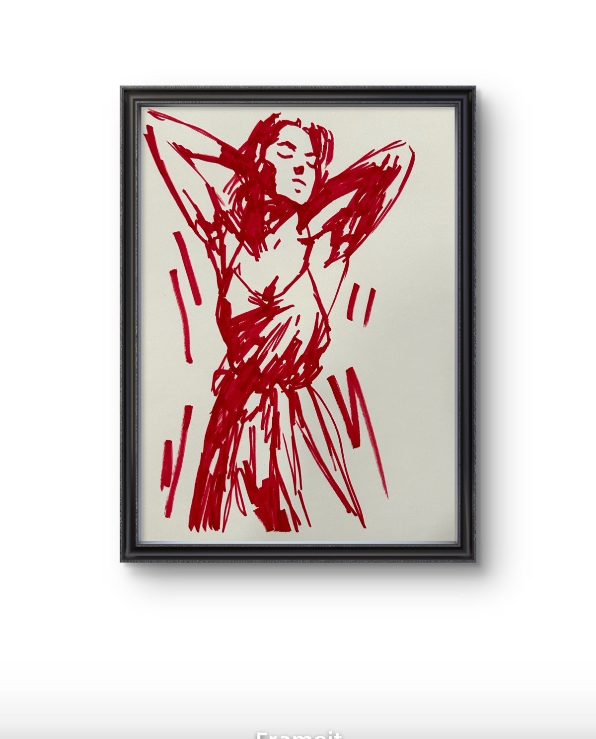Original Abstract Female Figure Painting 9x12 paper Modern Wall Art Home Decor