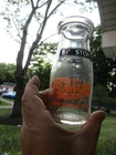 Rare ANTIQUE Glass Milk Bottle PEPLAU'S DAIRY Vintage NEW BRITAIN, CT  1/2 pint