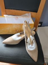 Scarlett Beige Suede Pointed-Toe Slingback He...