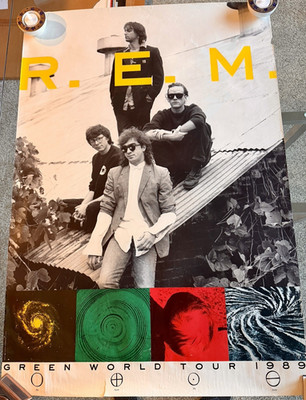 R.E.M. ''GREEN WORLD TOUR 1989'' U.S. PROMO POSTER Size 27''x36'' Alt Rock