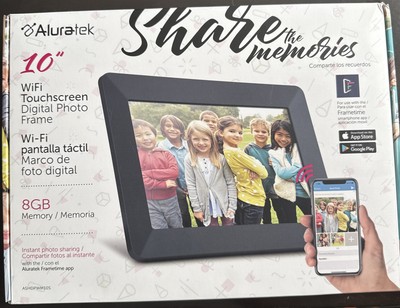 Touchscreen Digital Photo Frame by Alutatek 10'' Inch Wi-Fi