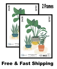 Mainstays 24x36 Black Poster Frame Set of 2 – Wall Mount Display Frames
