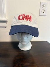 CNN Ball Cap Hat / Tan with Red and White Letters Embroidered Snapback