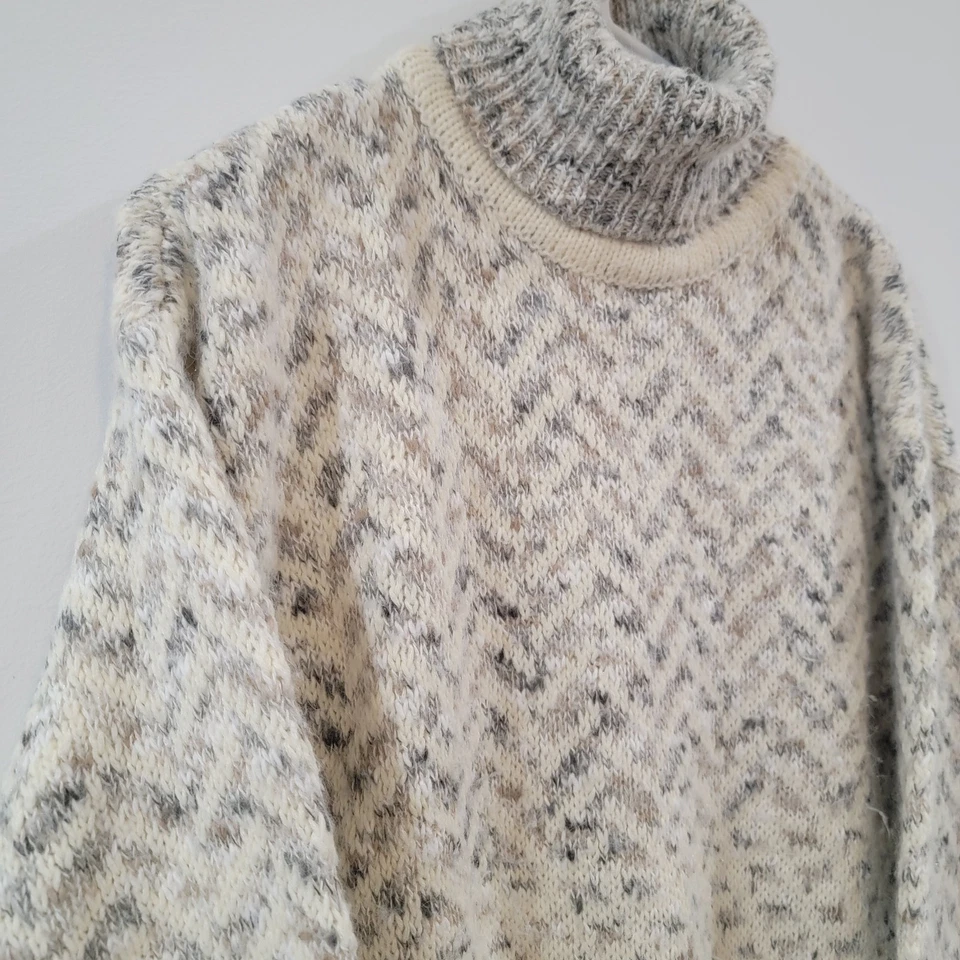 Suéter Vintage Fabrizio Weathervane Mujer Talla Grande Mezcla Lana Espiga Foto 2 de 4