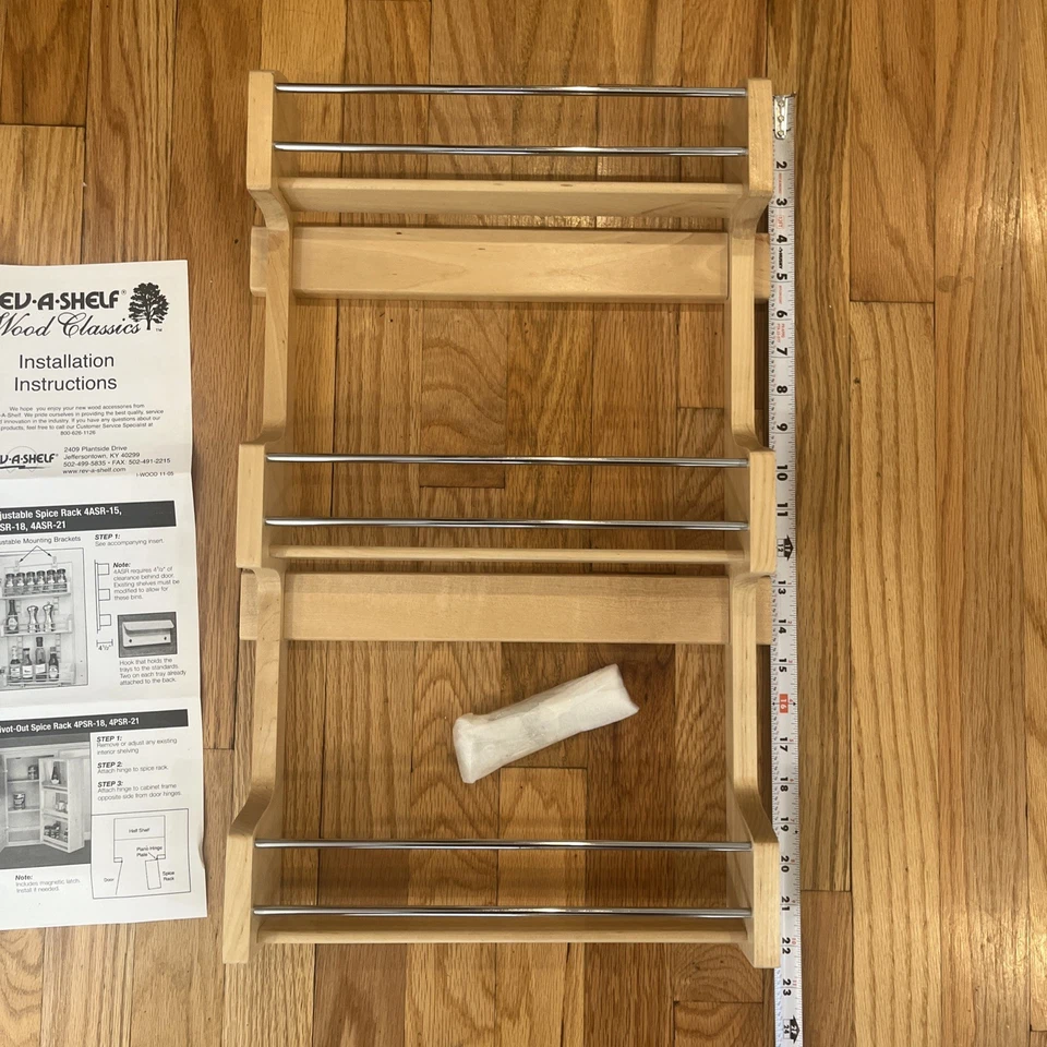 Rev-A-Estante 15" Gabinete de Cocina Montado en Puerta 3 Estantes Almacenamiento Especias Estante, 4SR-15 Foto 2 de 4