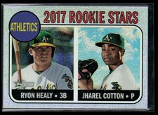 2017 Topps Heritage #199 Ryon Healy / Jharel Cotton Chrome Purple Refractor