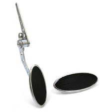 Oval Firewall Mount Gas Pedal, Lg Oval Brake Pad Chromed Billet ASC7AD67
