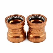 Copper Push Fit Coupler 22mm Pipe Connector Plumbing Fitting 2 Pack