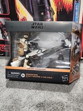Star Wars 6  Black Series Speeder Bike Scout Trooper And The Child MIB