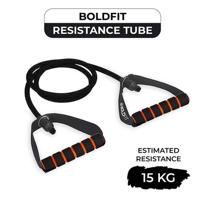 Boldfit Resistance Tube with Foam Handles, Door Anchor for Exercise & Stretching