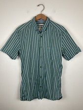 Lacoste Green White Stripe Button Down Shirt Men s Small Slim Fit Cotton Preppy