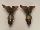 Set of 2 Vintage Michelob Beer Flying Wood Carved Eagle Wall Sign Sconce Plaque