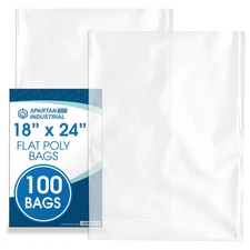 - 18” X 24” (100 Count) 1.1 Mil Flat Open End Clear Plastic Poly Bags - For P...