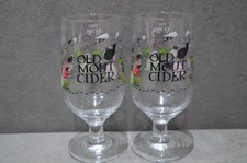 2x Old Mout Cider One Pint 20oz Nucleated Pedestal Goblet Glass NEW CE M25 2025