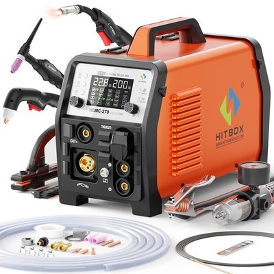 HITBOX 6in1 Schweißgerät Aluminium Plasmaschneider MIG TIG CUT MMA Gas/Gaslos