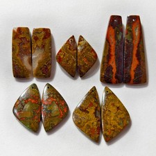 5 Pcs Lot 252 Cts Natural Seam Agate Drilled Match Pair Cabochon Gemstone
