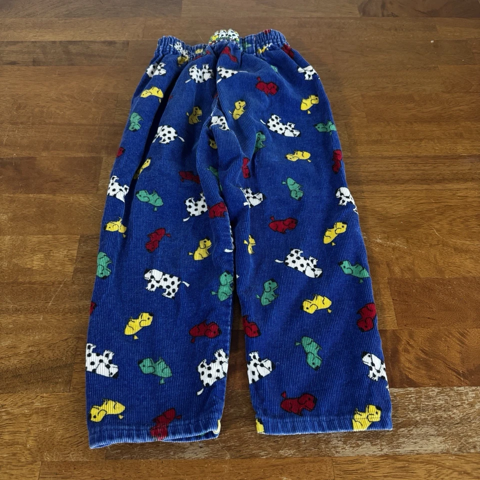 Pantalones de pana Osh Kosh vintage hechos en EE. UU. estampado de cachorro 4t perros azul multicolor Foto 2 de 4