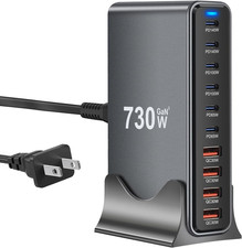 730W USB C Charger Block, 10 Port Fast USB Charging Station for Multi Devices