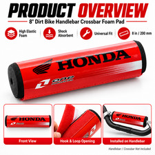 8" Dirt Bike Handlebar Pad Crossbar Foam Protector ATV Motorcycle Motocross Red