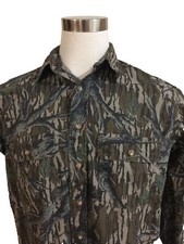 Carhartt Men Large L/S Mossy Oak Treestand shirt Camouflage Camo USA MADE SP345