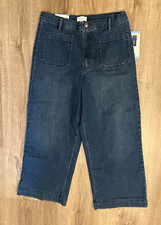 Jessica Simpson Womens Crop Wide Leg Jeans, Dark Wash Blue Size 10