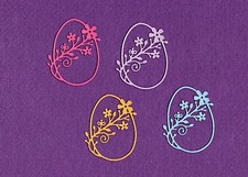 FLOWERS OVAL EGG Easter die cuts scrapbook cards