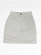 Sostanza White Jean Denim Pencil Skirt High Waisted Vintage Womens Small