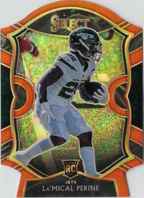 2020 Panini Select LA'MICAL PERINE RC CONCOURSE ORANGE DIE-CUT PRIZM #80 JETS