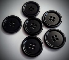 1" 4-Hole Black Heavy Craft/Clothing Buttons