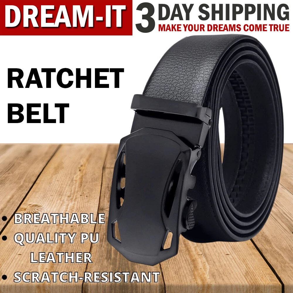 Classic Ratchet Belt for Men With Adjustable Automatic Buckle MENS Black  Belts