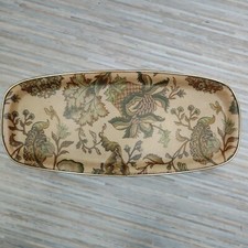 Melamine Rectangle Serving Tray green thistle leaf beige vintage