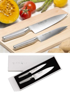 Japan Exclusive Model All-Purpose Kitchen Knife Set of 2 Pcs GLOBAL-IST IST-A01