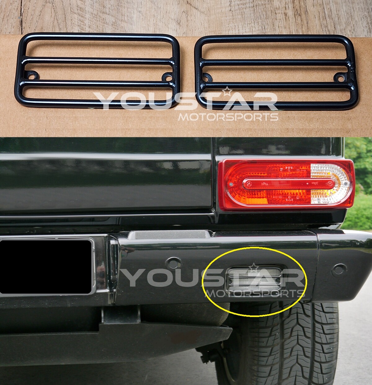For Mercedes G Wagon W463 Backup Reverse & Rear Fog Light Guard Cover Protectors